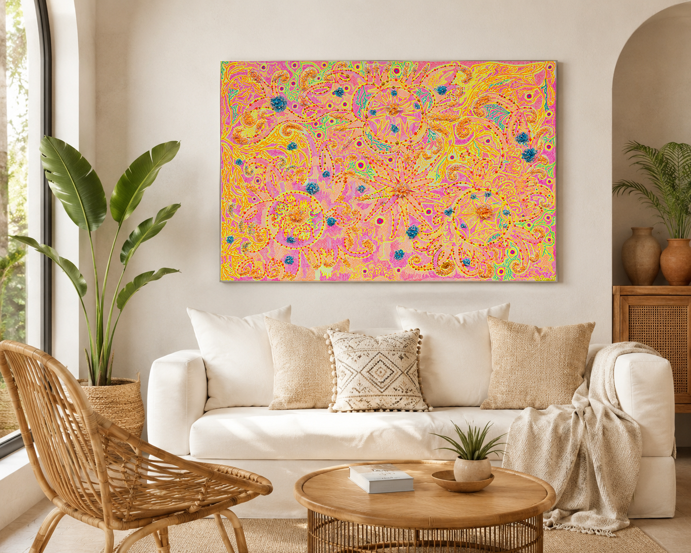 Solar Bloom - Golden Cay - Canvas Print 100x70cm