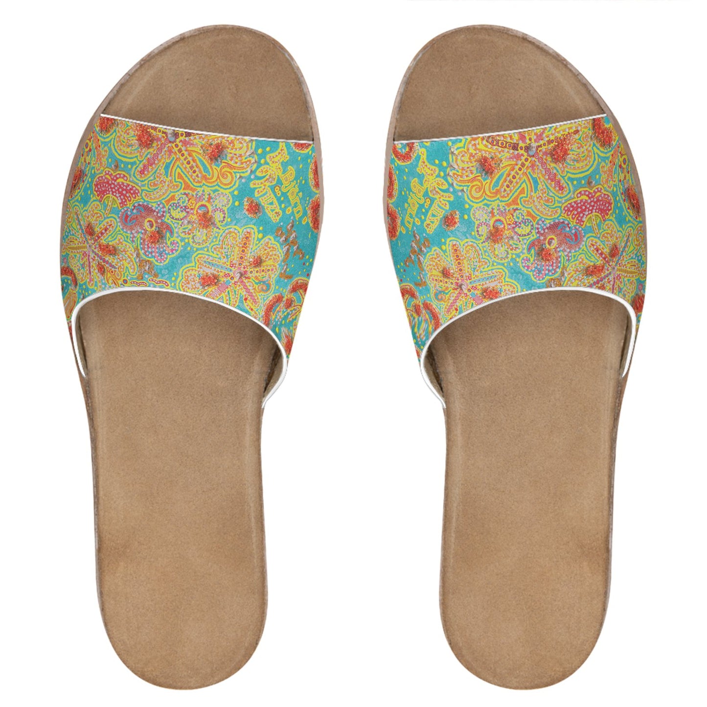 Tropical Dimension - Womens Leather Sliders