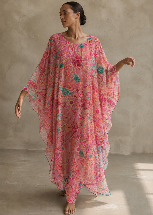 Solar Bloom Kaftan - Pink Sand